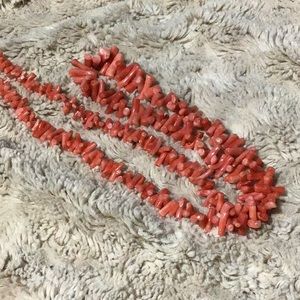Vintage graduated twig authentic pink coral necklace